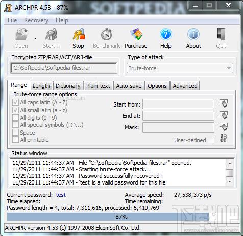 ARCHPR汉化版,Advanced Archive Password Recovery,Advanced Archive Password Recovery