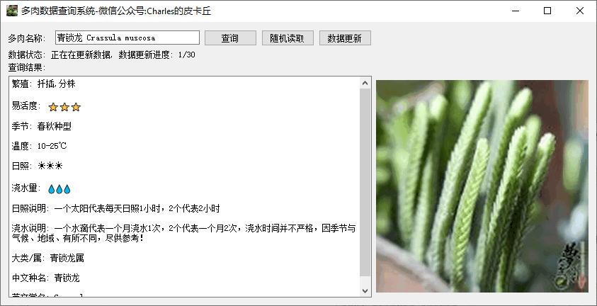 多肉数据查询系统下载,数据查询,植物种植
